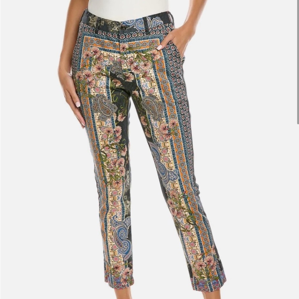 Johnny Was Multicolor Floral Paisley Cropped Pants  (B4)